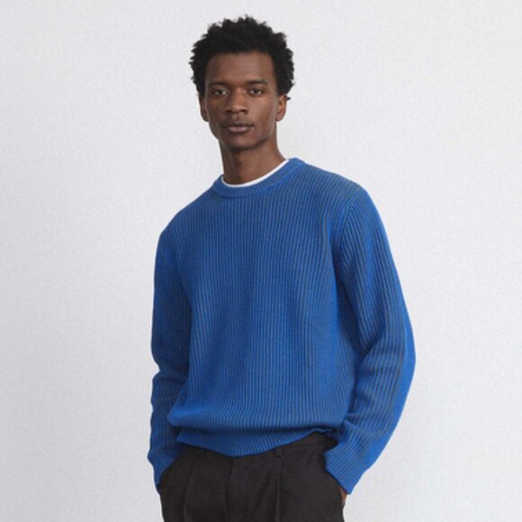 Frank and Oak The Ribbed Sweater in Nautical Blue Size Small - Picture 1 of 10